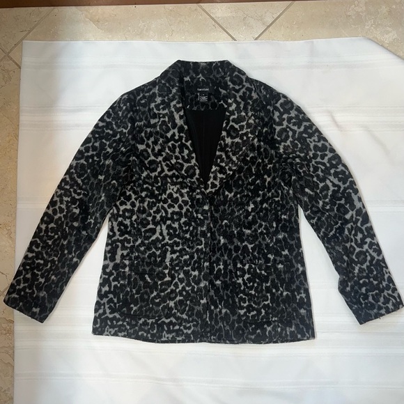 Karen Kane‎ Women's Textured Blazer Jacket Leopard Prnt Sz M EUC - Picture 8 of 15